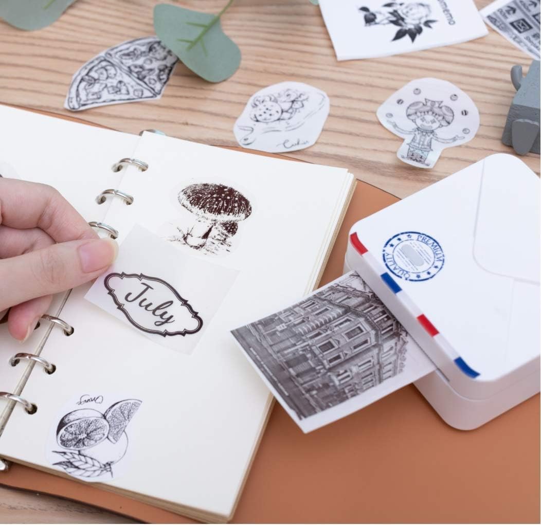 Phomemo Thermal Sticker Paper - White, Gold Glitter, Silver Glitter - 50mm-53mm Width Compatible with M02/T02/M02 Pro/M02S/M03/M03AS/M04S Pocket Printers - Perfect for Labels, Crafts, Receipts & DIY Projects