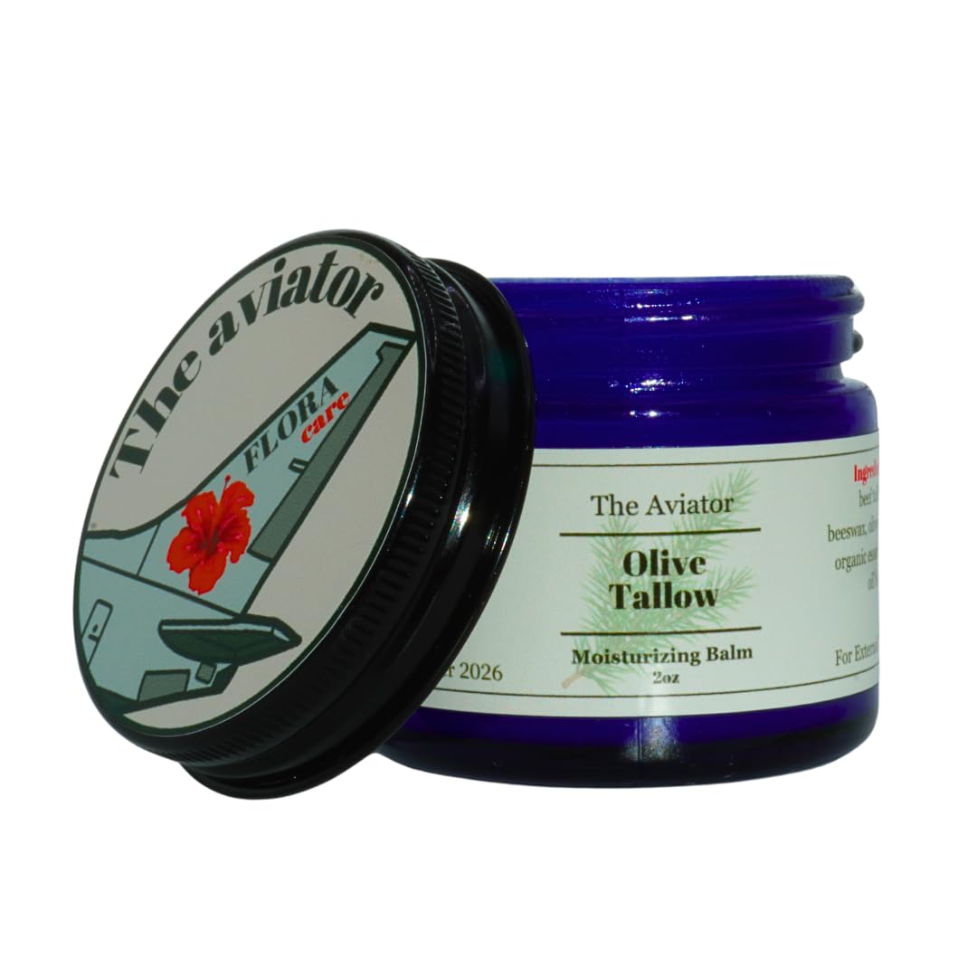 100% Grass-Fed Beef Tallow Moisturizing Balm - Natural Organic Face Cream with Pine Essential Oil, Olive Oil & Beeswax - 2oz Nourishing Skin Care for Sensitive Skin, Dry Hands & Chapped Lips - Perfect for Nighttime Routine, Travel & Winter Skin Protection