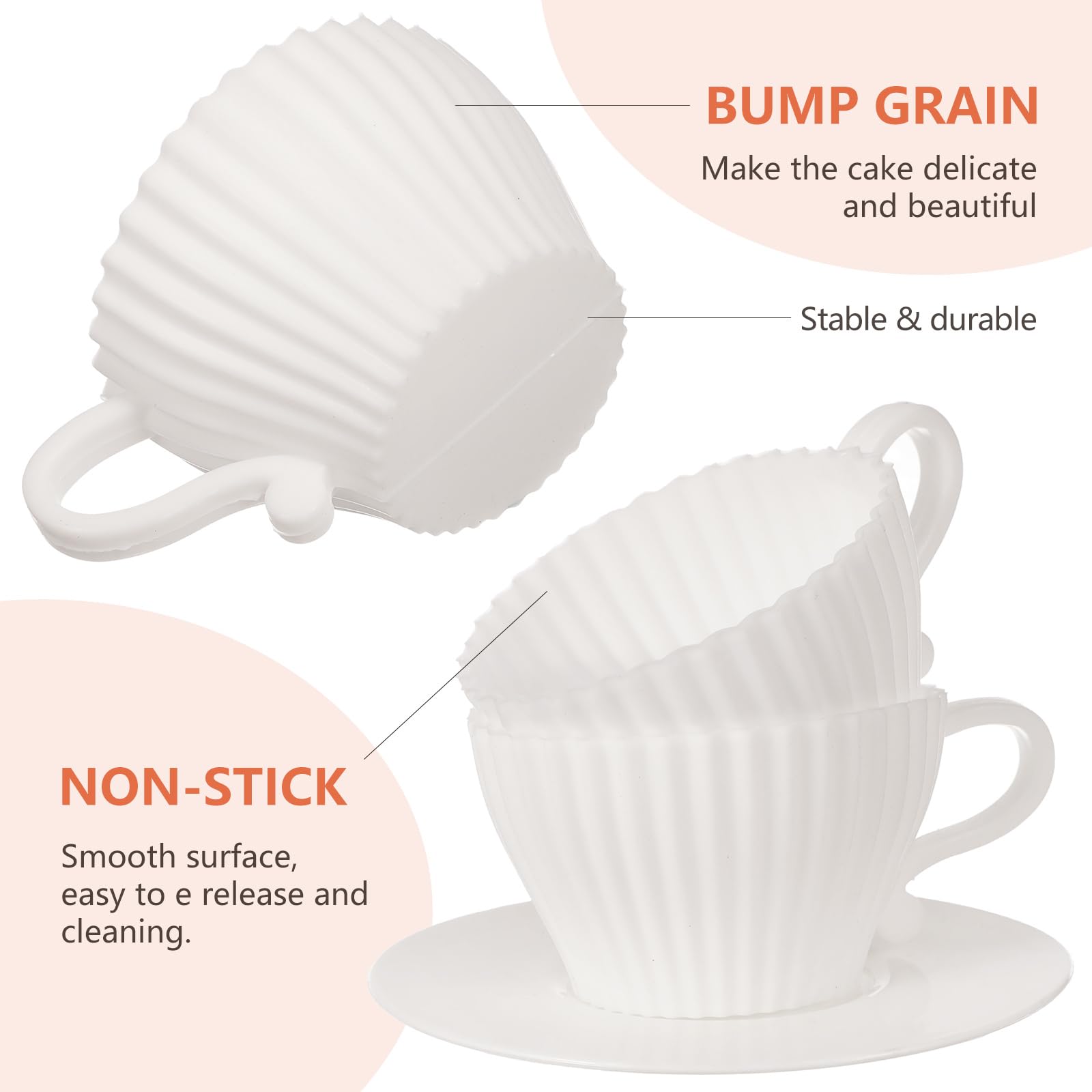 DOITOOL 4PCS Silicone Cupcake Liners - Reusable, Non-Stick, Oven Safe Baking Muffin Cups for Perfect Cupcakes & Muffins - Ideal for Home Baking, Parties, and Gift Packaging