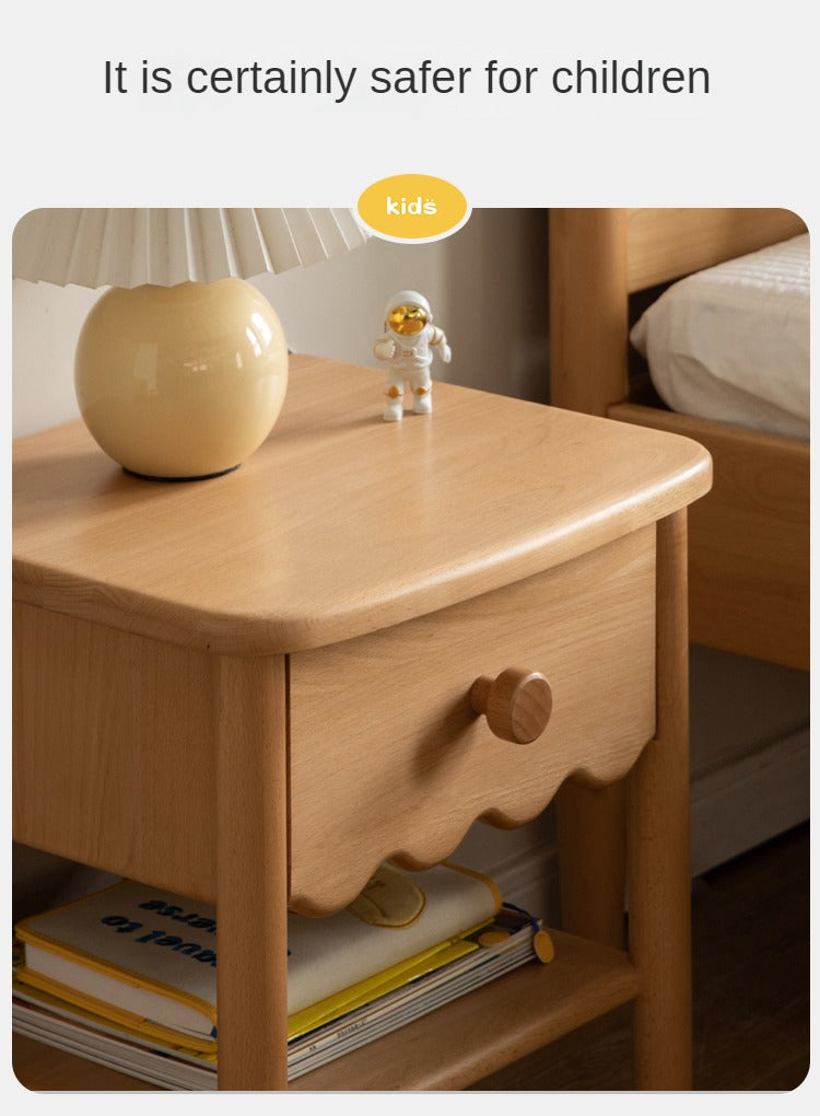 Solid Wood Nightstand - Beech or Oak Bedside Table for Bedroom, Modern & Rustic Home Decor, Durable & Stylish Furniture for Small Spaces