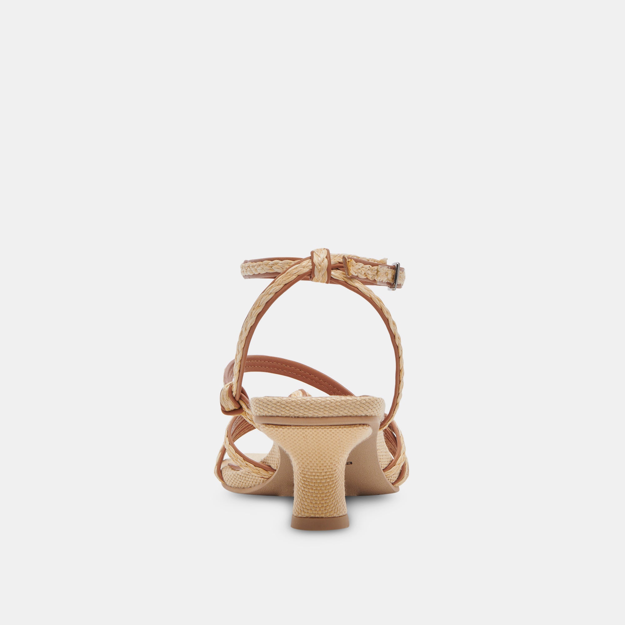 BEV Braided Wide Heel Sandals - Natural Brown Jute Material | Comfortable Summer Beach Shoes for Women | Perfect for Outdoor, Vacation & Casual Wear