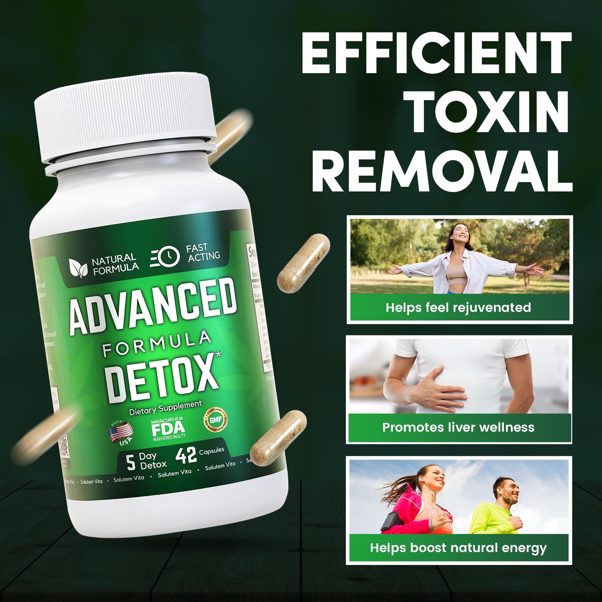 Natural Detox Cleanse Supplement with Milk Thistle & Licorice Powder - Advanced Body Detox for Women & Men - 126 Capsules (3 Pack) for Liver Support & Digestive Health - Perfect for Post-Holiday Cleanse & Wellness Routine