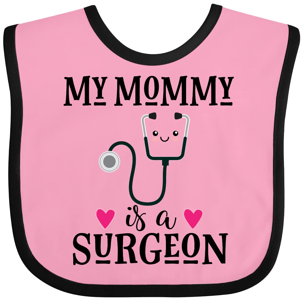 Inktastic Surgeon Mom Baby Gift - Cute & Soft Baby Bib for Newborns & Infants - Perfect for Feeding, Playtime & Photo Shoots - Machine Washable & Durable