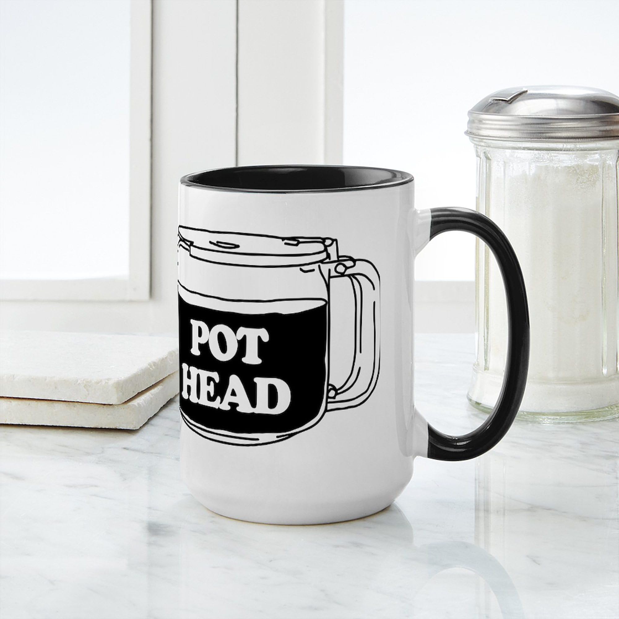 Pot Head 15 oz (444 ml) Ceramic Coffee Mug - Funny Stoner Gift for Tea & Coffee Lovers - Perfect for Home, Office & Gifts