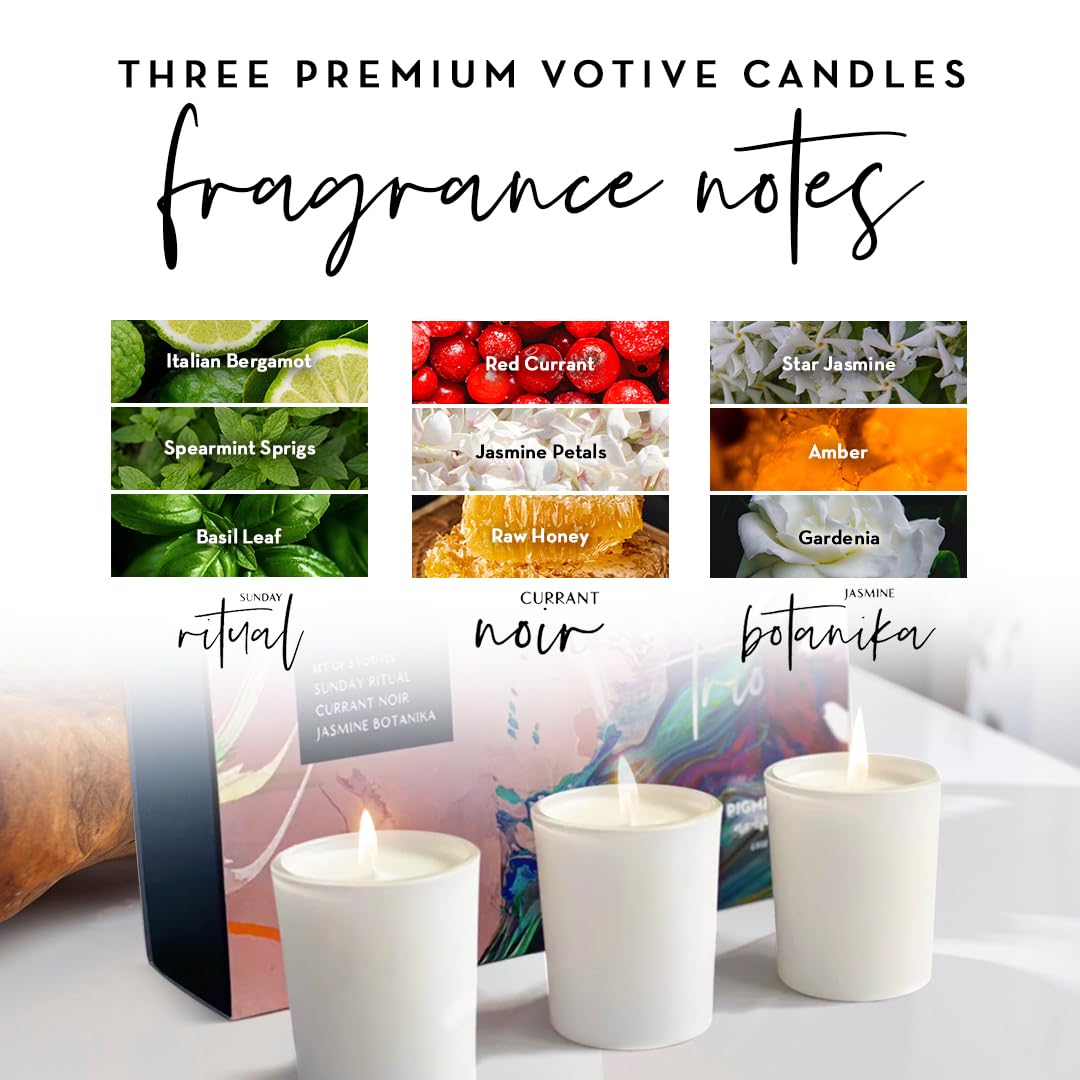 Premium Scented Candles Set - Non-Toxic, Long-Lasting 6-Hour Burn Home Fragrance Candles | Trio Gift Set (White Collection, 3x2.1oz) for Relaxation, Meditation & Romantic Ambiance