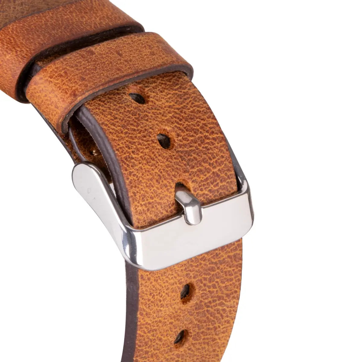 Premium Camel Brown Leather Sport Band for Apple Watch - Durable & Stylish Strap for Workouts & Everyday Wear - Compatible with All Apple Watch Models (Avesta)