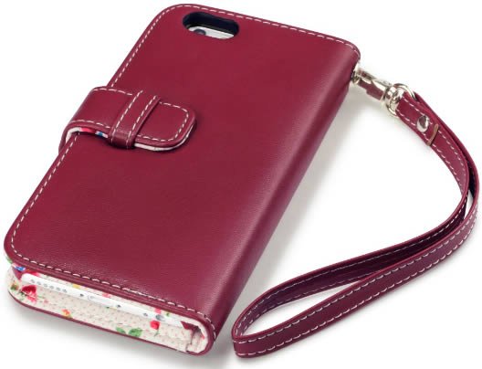 Apple iPhone 6 / 6S Wallet Case with Card Slots - Stylish Red Floral Design - Perfect for Everyday Use, Travel & Shopping