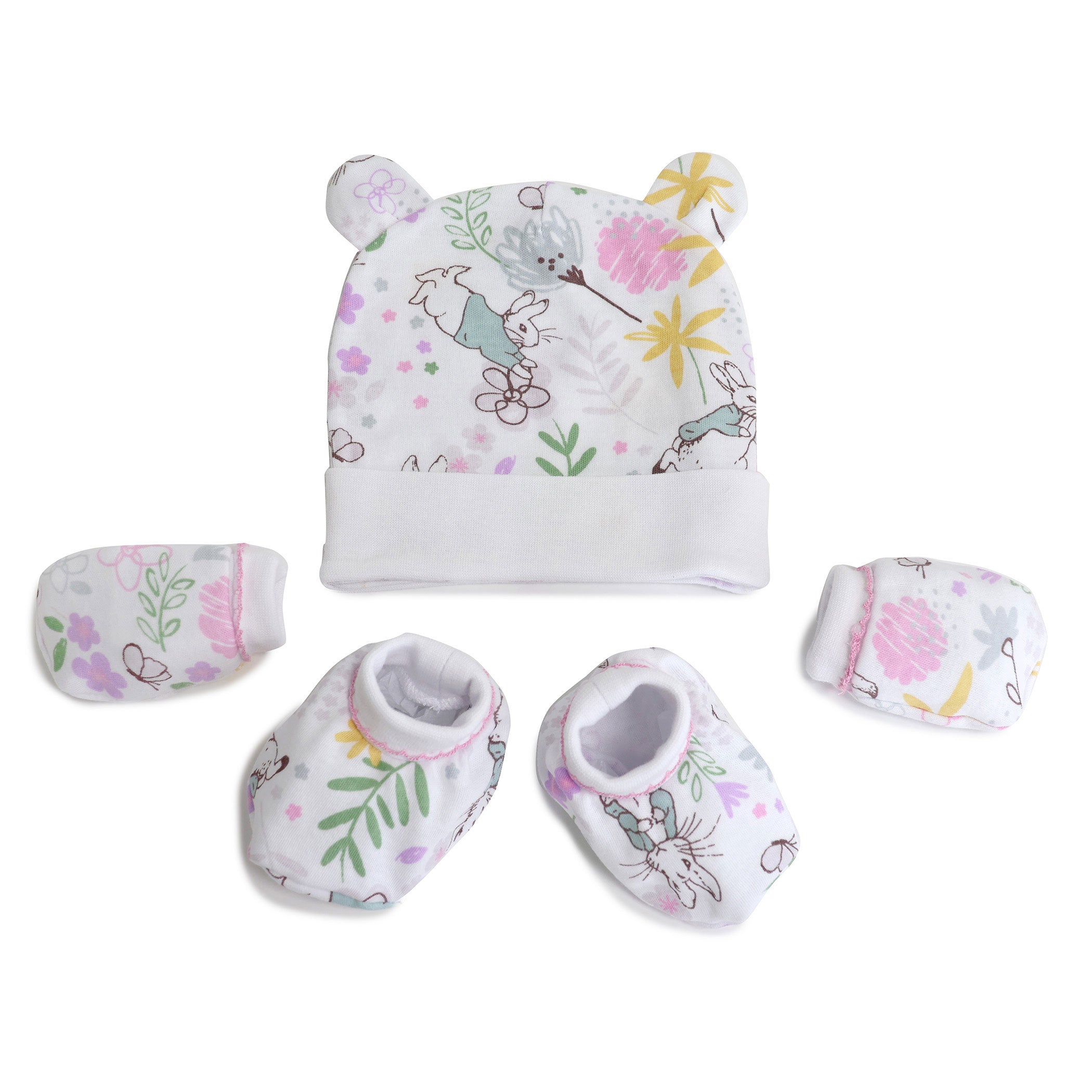 Peter Rabbit 'New Adventure' 3-Piece Baby Layette Set - Soft Pink Cotton Outfit for Newborns | Perfect for Photoshoots, Gift Giving & Special Occasions