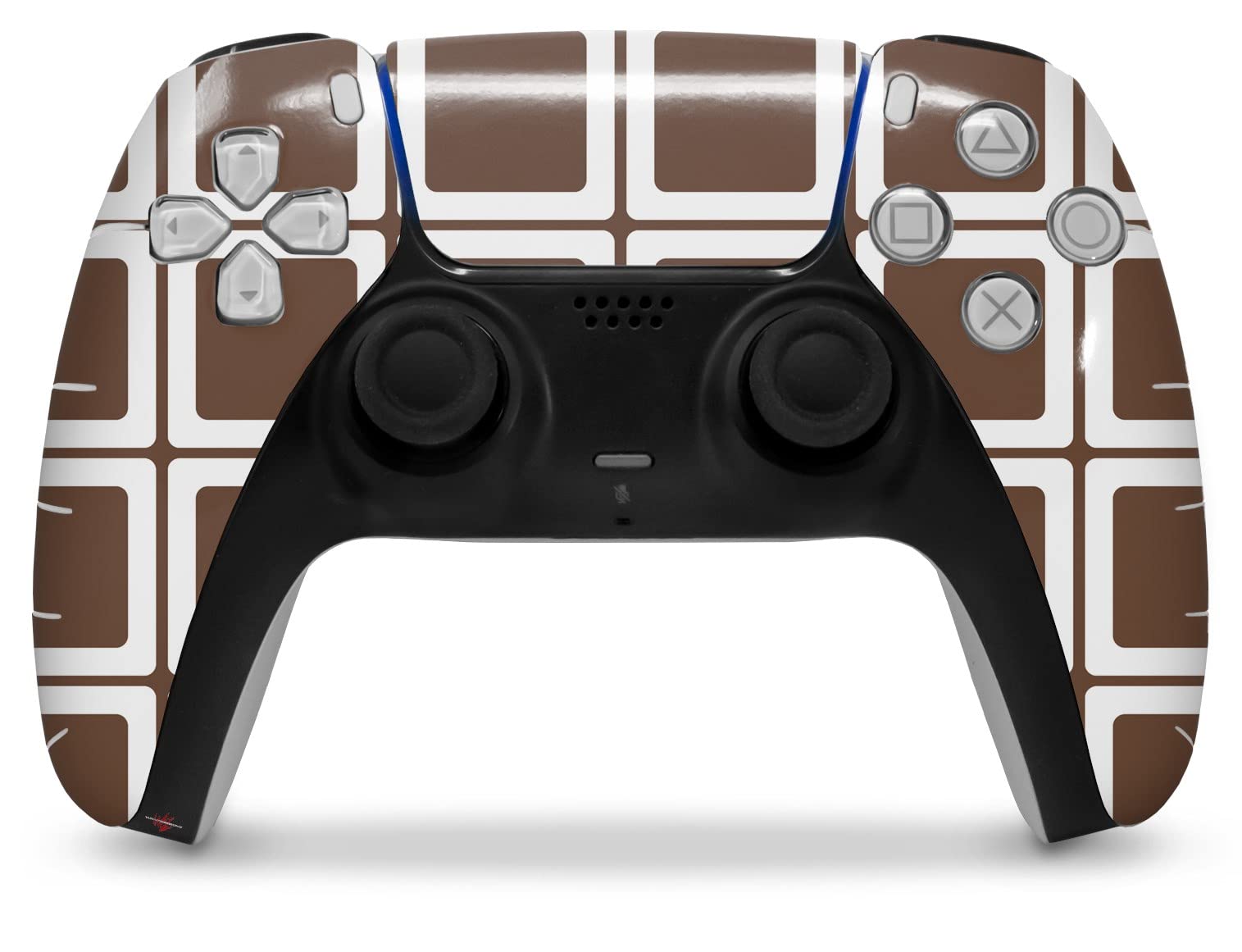 Sony PS5 DualSense Skin Wrap - Squared Chocolate Brown for Gaming Protection
