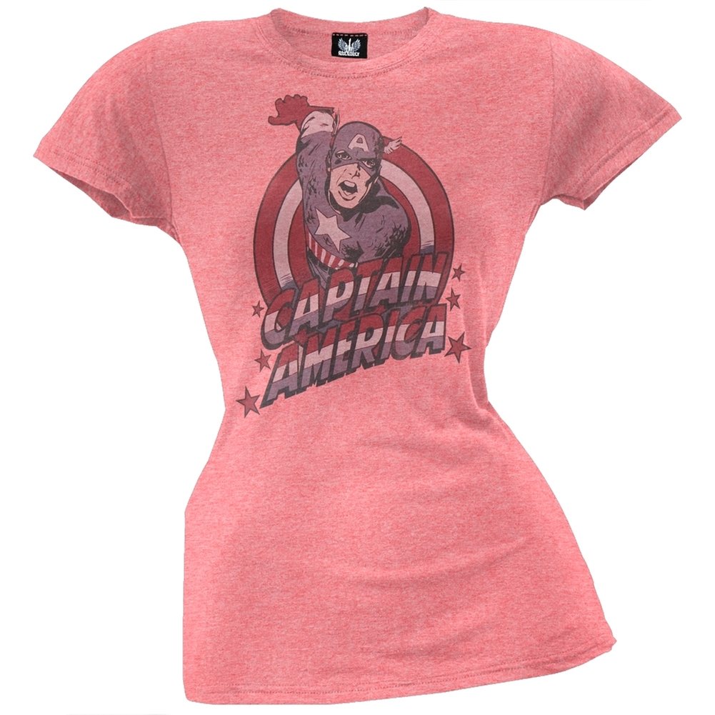 Captain America Women's T-Shirt - Red Superhero Graphic Tee for Marvel Fans | Casual Wear & Cosplay