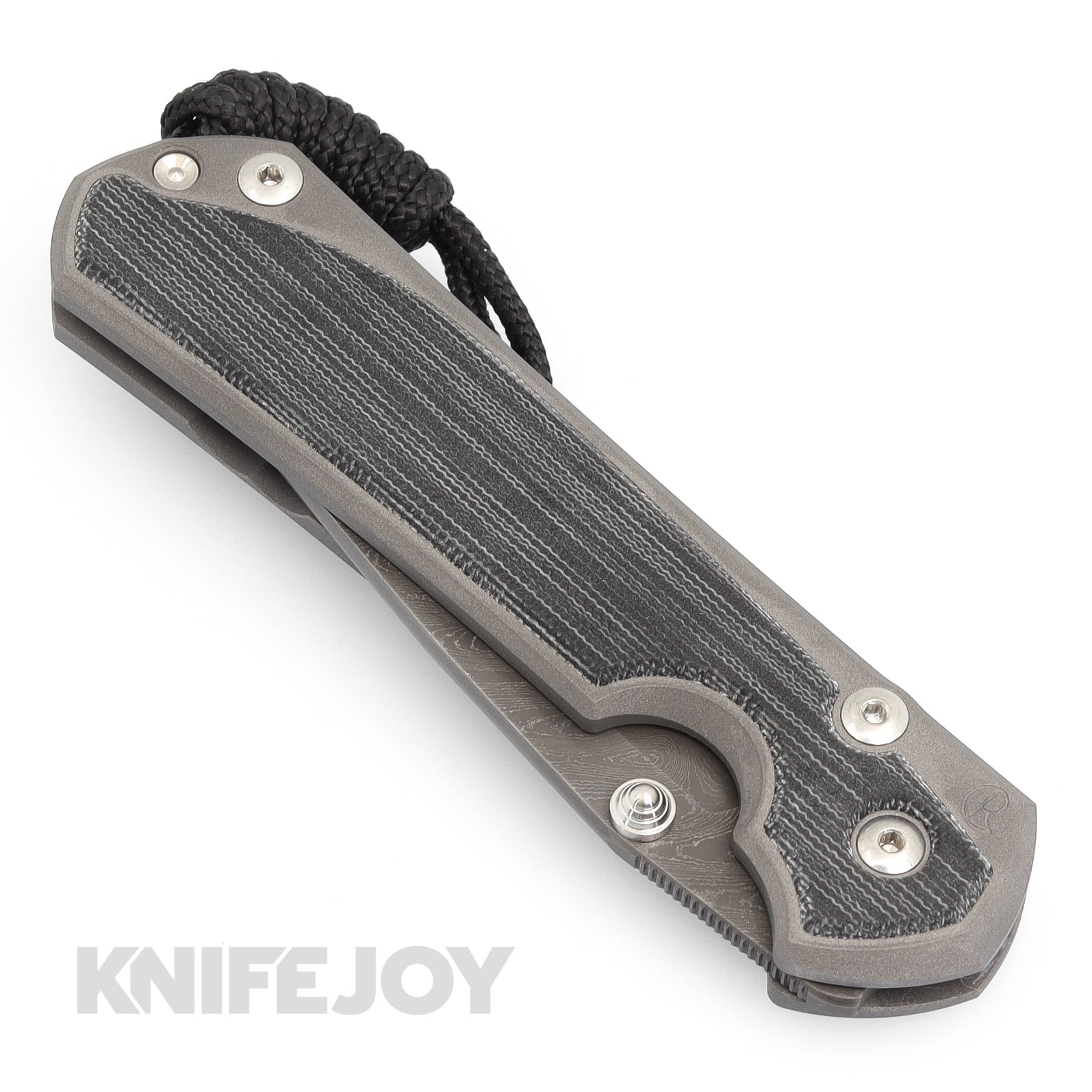 Chris Reeve Knives LEFT HAND Large Sebenza 31 Drop Point Boomerang Damascus Blade with Black Micarta Inlay Handles - Premium EDC Folding Knife for Outdoor, Camping & Survival