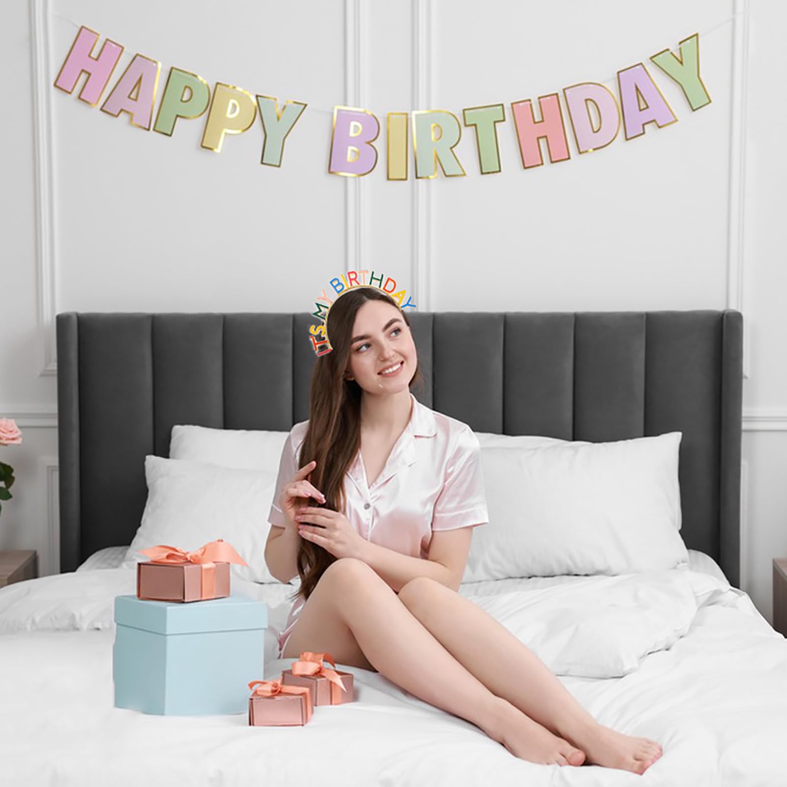 Birthday Crown Headband for Women & Girls - Sparkly Happy Birthday Party Accessory - Perfect for Birthday Celebrations, Photo Booths & Special Occasions