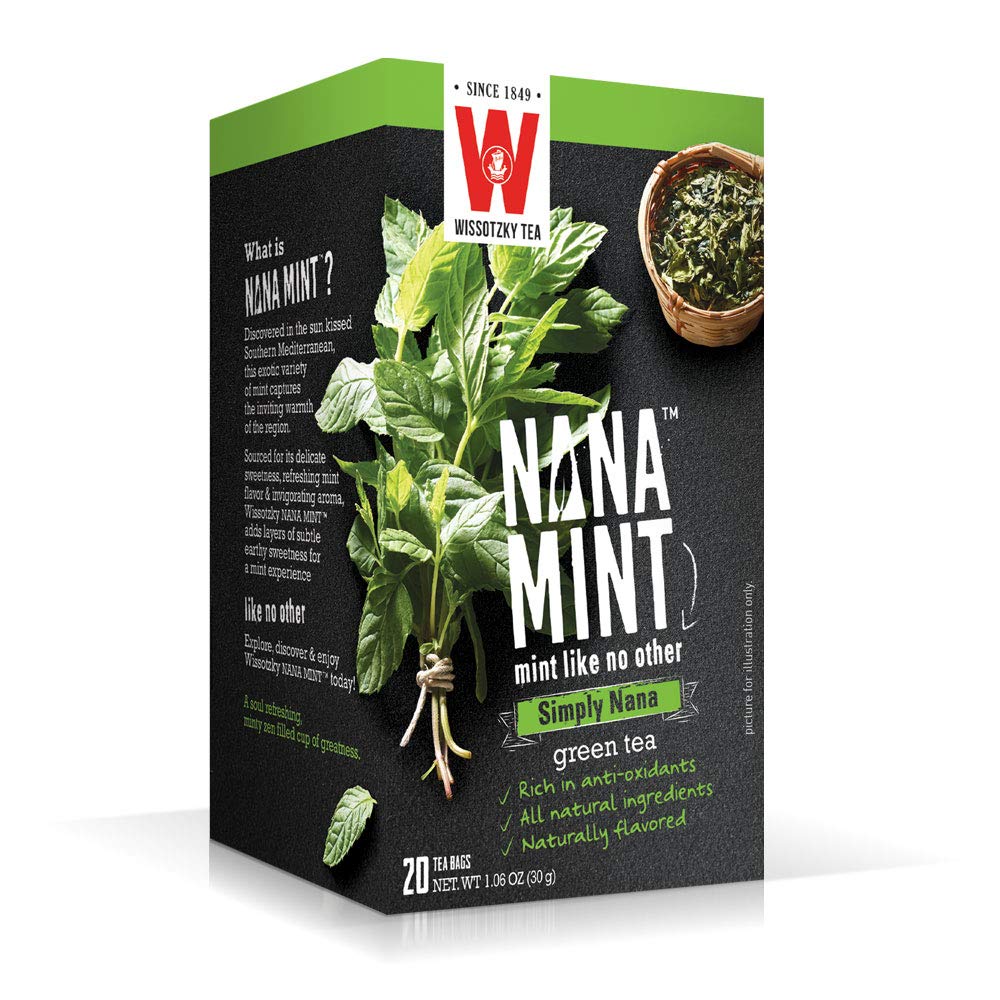 Wissotzky Tea Nana Mint Green Tea - 2 Pack | Refreshing Herbal Tea with Natural Peppermint Flavor | Perfect for Relaxation, After Meals & Iced Tea Recipes
