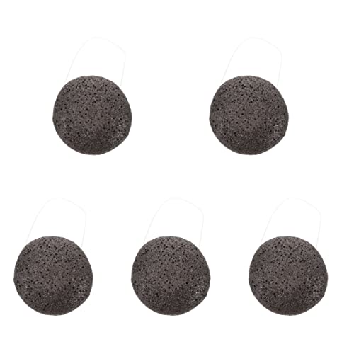 FRCOLOR 5-Pack Konjac Facial Sponges for Gentle Face Cleansing & Exfoliation - Natural Vegan Skincare for Daily Use, Travel & Makeup Removal