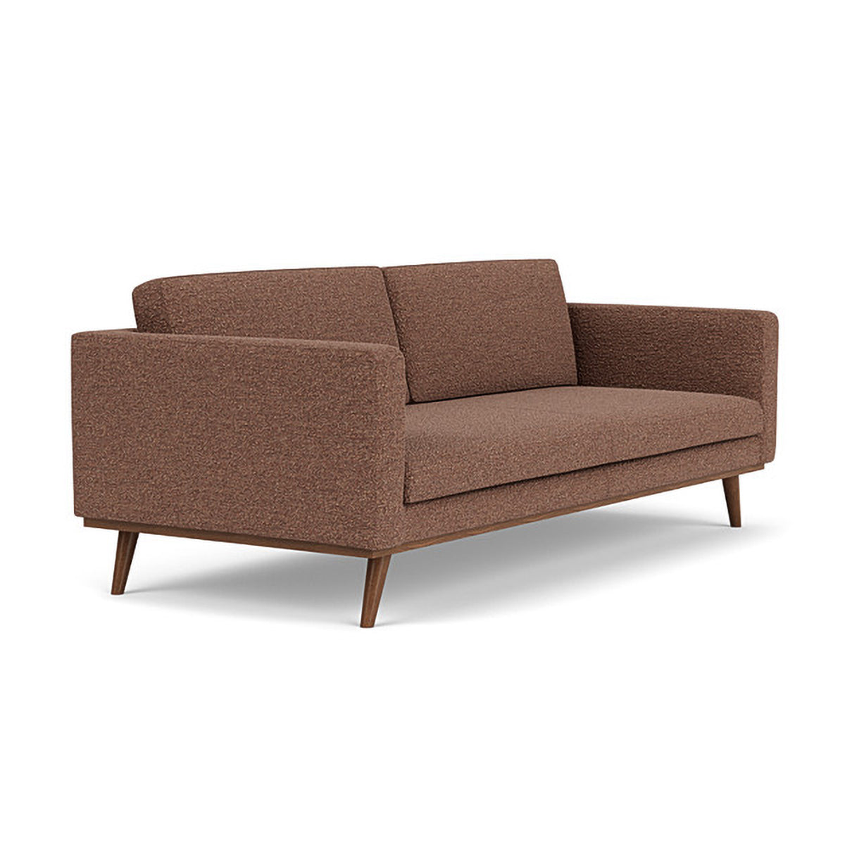 Johan Boucle 3 Seater Sofa - Modern Upholstered Fabric Couch for Living Room, Lounge & Apartment - Comfortable Mid-Century Style Sectional Sofa with Soft Boucle Fabric