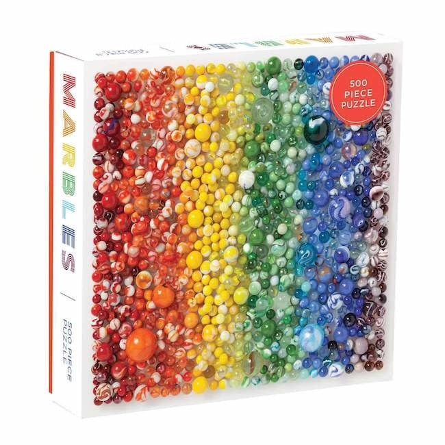 Galison Rainbow Marbles 500-Piece Puzzle – Colorful Jigsaw Puzzle for Adults & Teens – Perfect for Family Game Night & Stress Relief