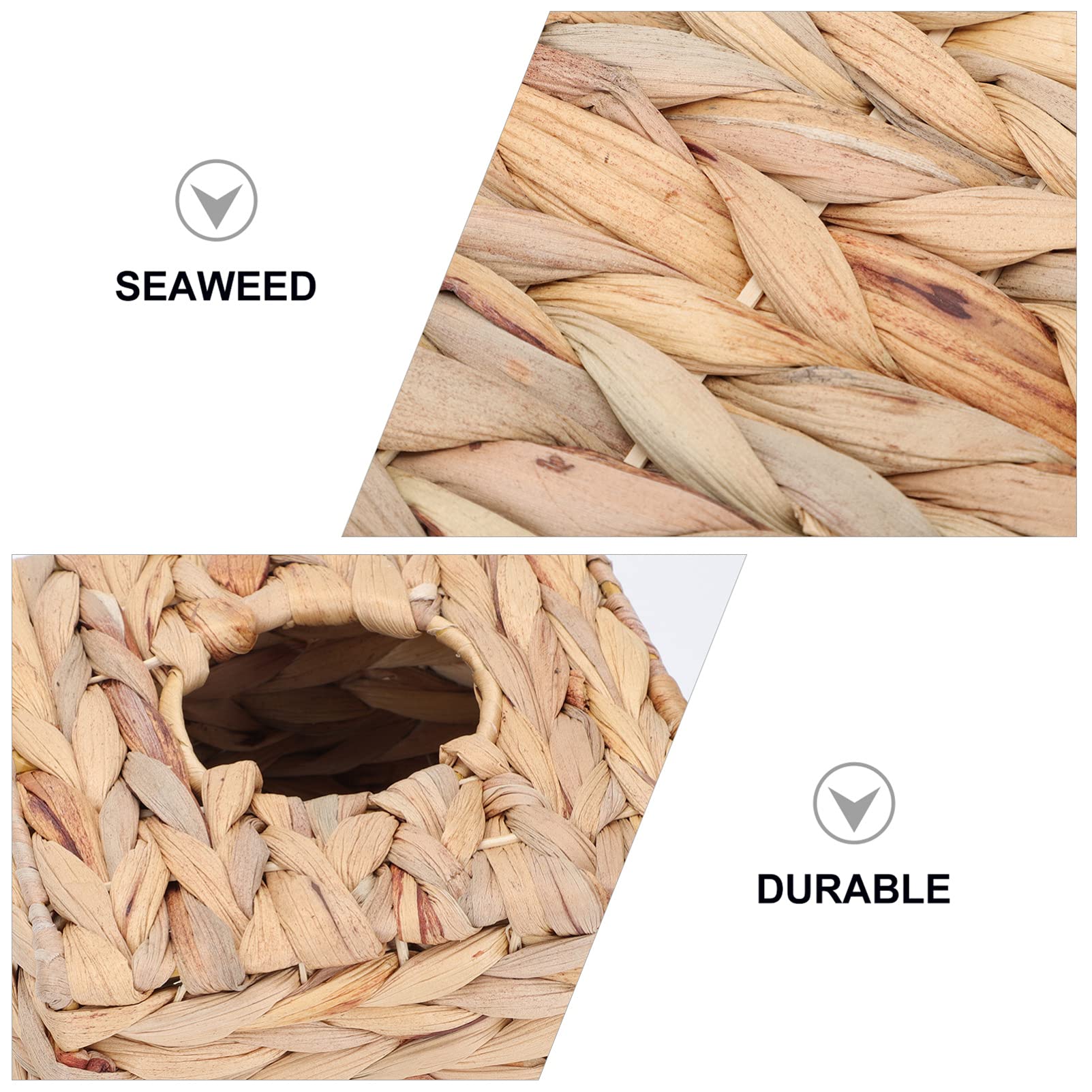 Eco-Friendly Square Seagrass Tissue Box Cover - Handwoven Paper Napkin Dispenser for Bathroom Vanity & Countertop Decor (Light Yellow) | Perfect for Coastal, Farmhouse & Boho Home Decor Styles