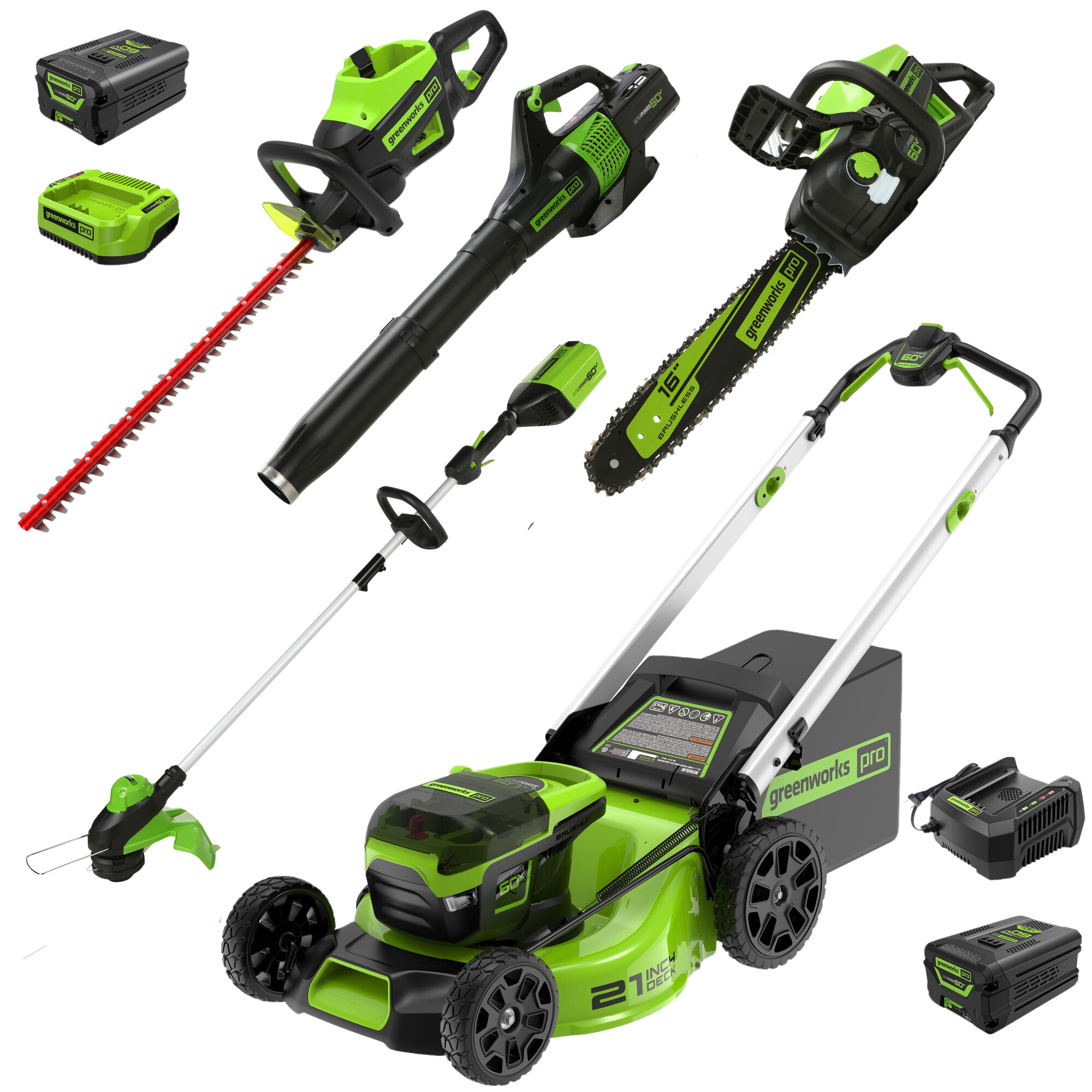 60V 21-Inch Cordless Electric Push Lawn Mower with 4Ah & 5.0Ah Batteries & Dual Chargers - 5-Piece Combo Kit for Medium to Large Yards - Perfect for Residential Lawn Care and Landscaping