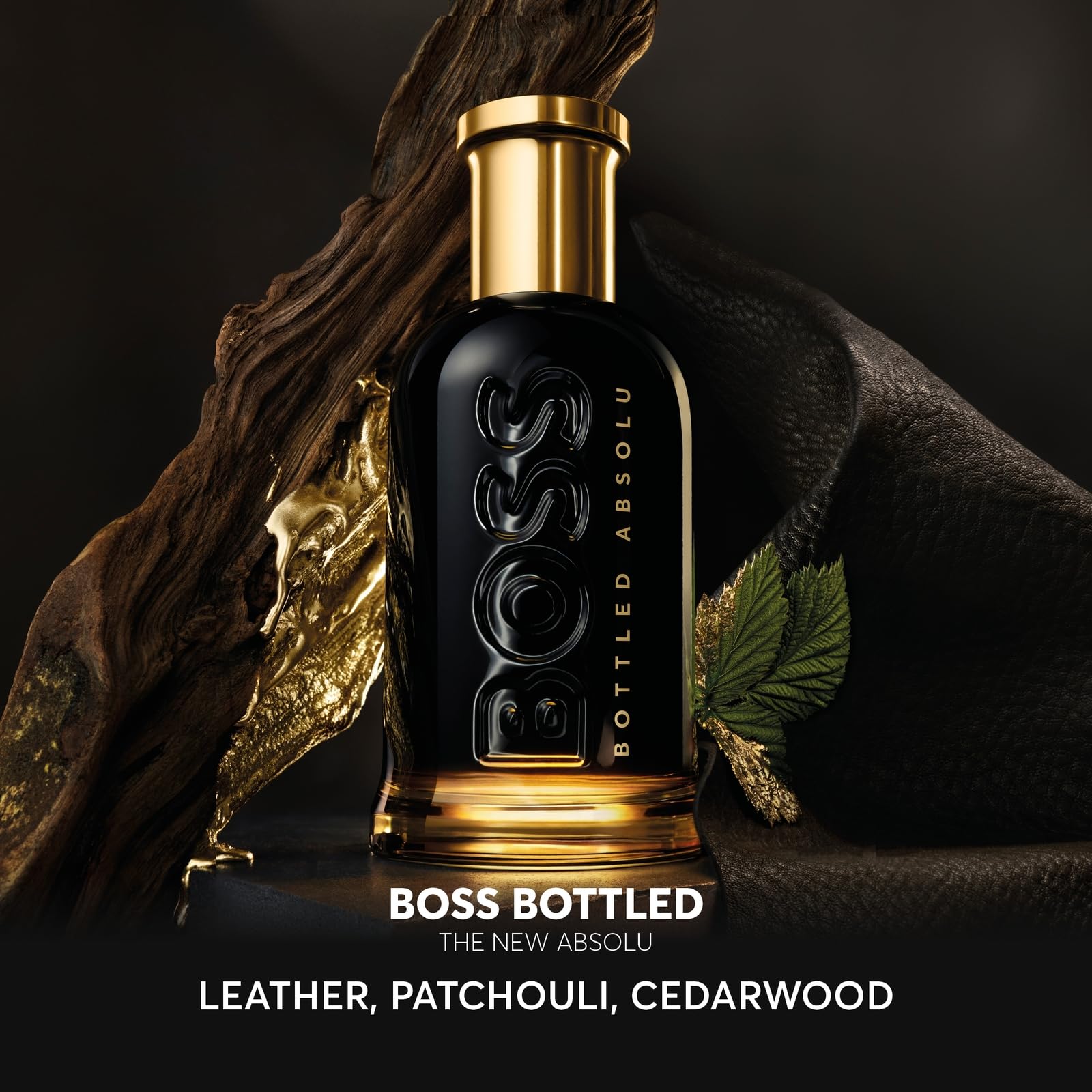 Hugo Boss Bottled Absolu Intense Men's Cologne - Woody Leather Scent with Patchouli & Cedarwood Notes - Long Lasting Fragrance for Date Night & Special Occasions