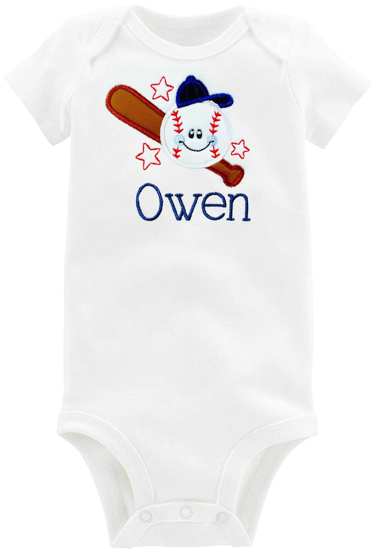 Personalized Baby Boy Baseball Outfit Bodysuit - Custom Name Embroidery | Perfect for Newborn Photoshoots, Baseball Games & First Birthday Parties