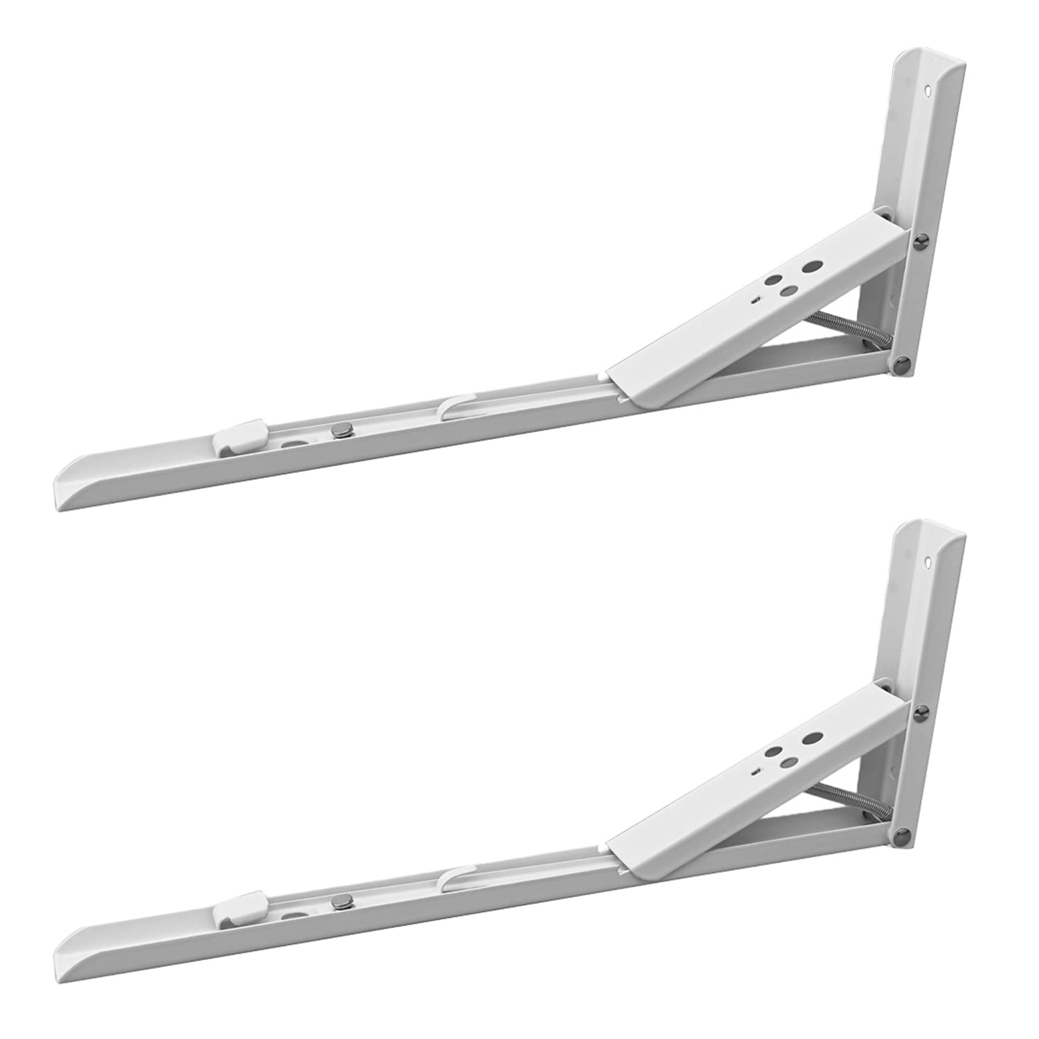 Yinpecly 90 Degree Angle Bracket - Heavy Duty Folding Corner Brace (13.39 x 5.12 Inch) for Wall Mounted Shelves, Spring Loaded Shelf Joint, Decorative Corner Support - 2PCS - Perfect for Home Organization & DIY Projects