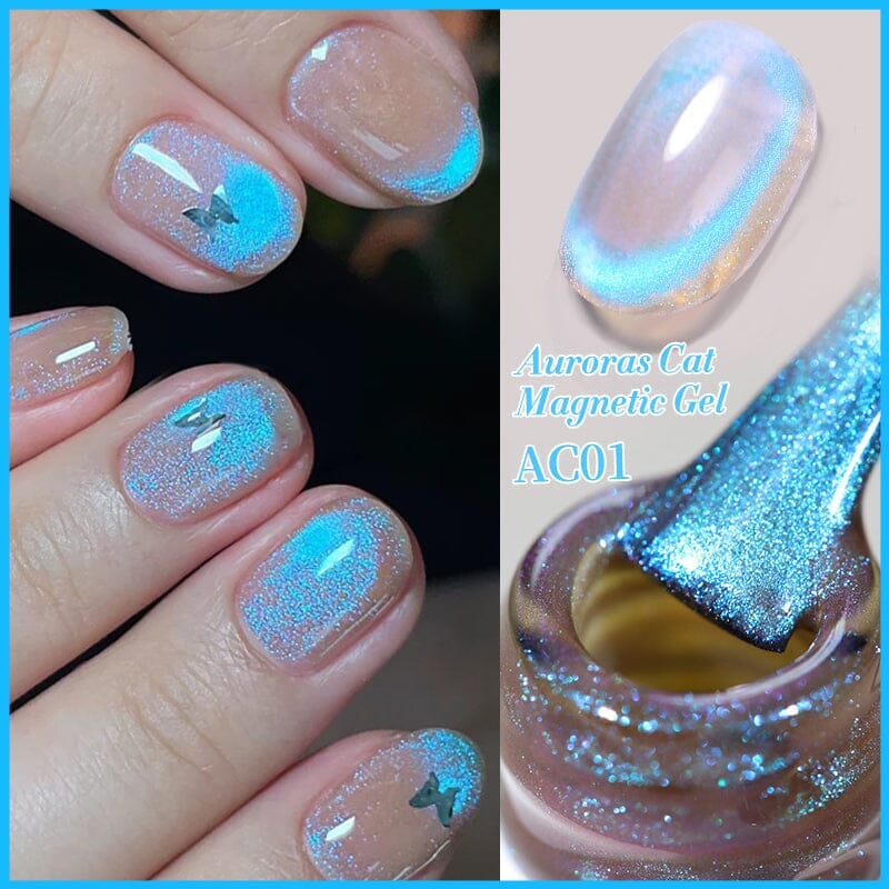 6 Colors Aurora Cat Magnetic Gel Polish Set 10ml - Long Lasting Nail Art Kit for DIY Manicure at Home & Salon Use