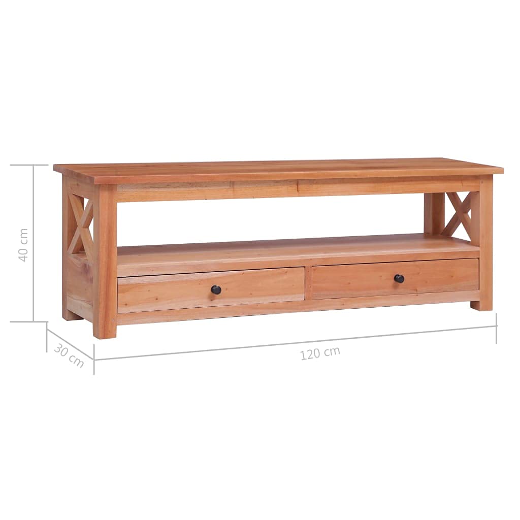 Mid-Century Modern TV Stand with 2 Drawers & Open Shelf - 47.2