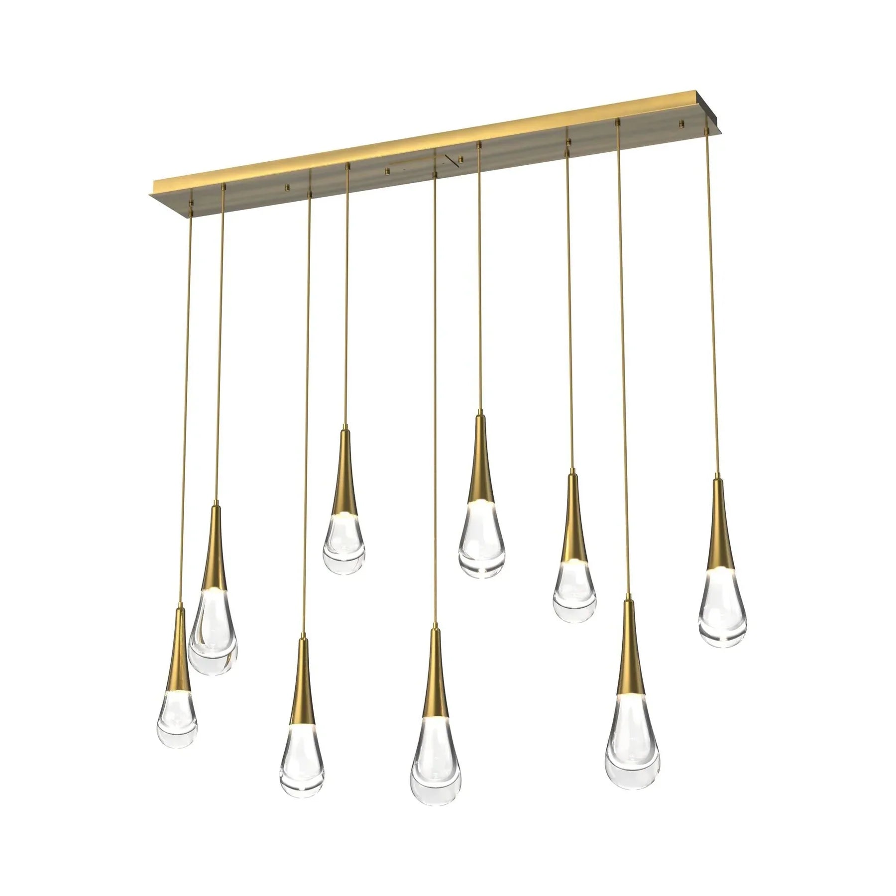 Modern Rectangle LED Chandelier with Water Drop Crystals - Elegant Dining Room Lighting Fixture for Home Decor