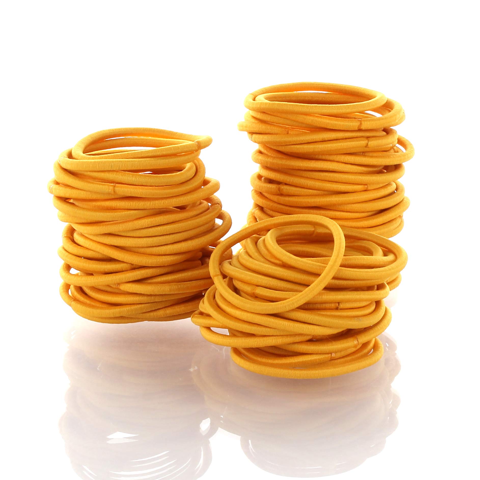 Professional Grade My Lello Hair Elastics & Ponytail Holders - 1000 Pack Yellow Gold Hair Ties for Women & Girls | Perfect for Workouts, Yoga, Office & Everyday Use