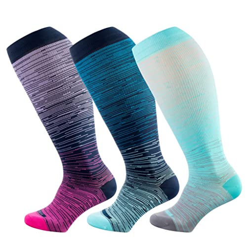 3 Pairs Green/Blue/Purple