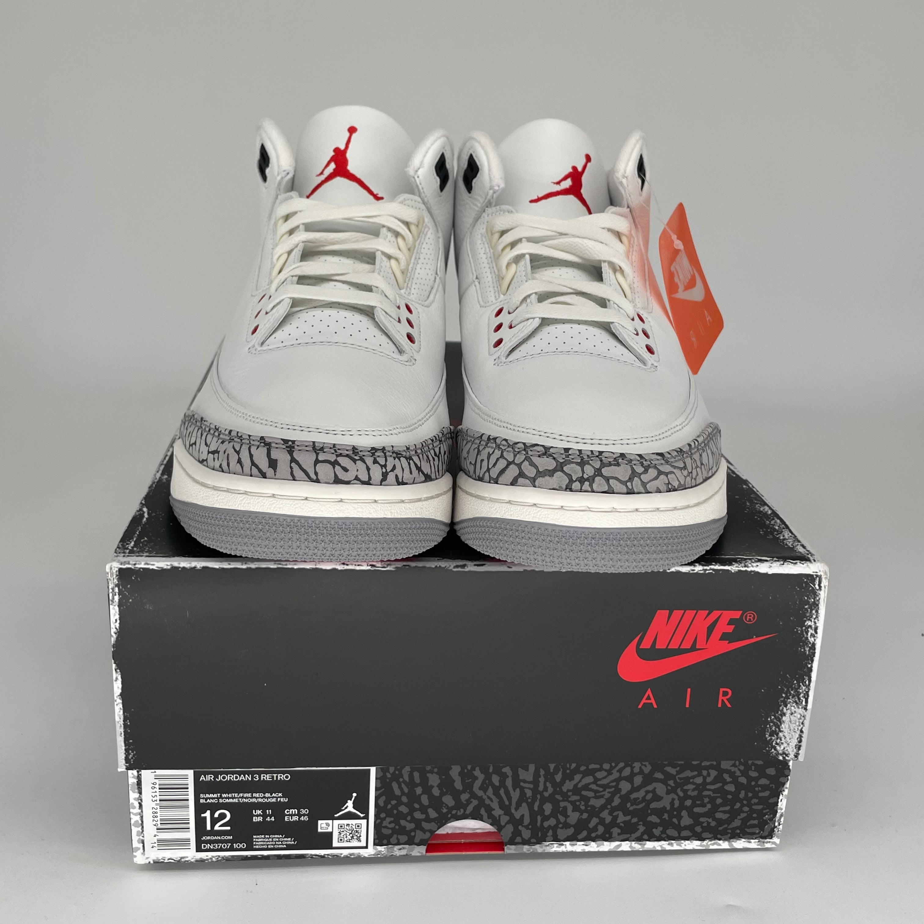 Original Air Jordan 3 White Cement Reimagined Basketball Shoes - Men's Size 12 (DN3707-100) - Retro Sneakers for Streetwear & Casual Outfits