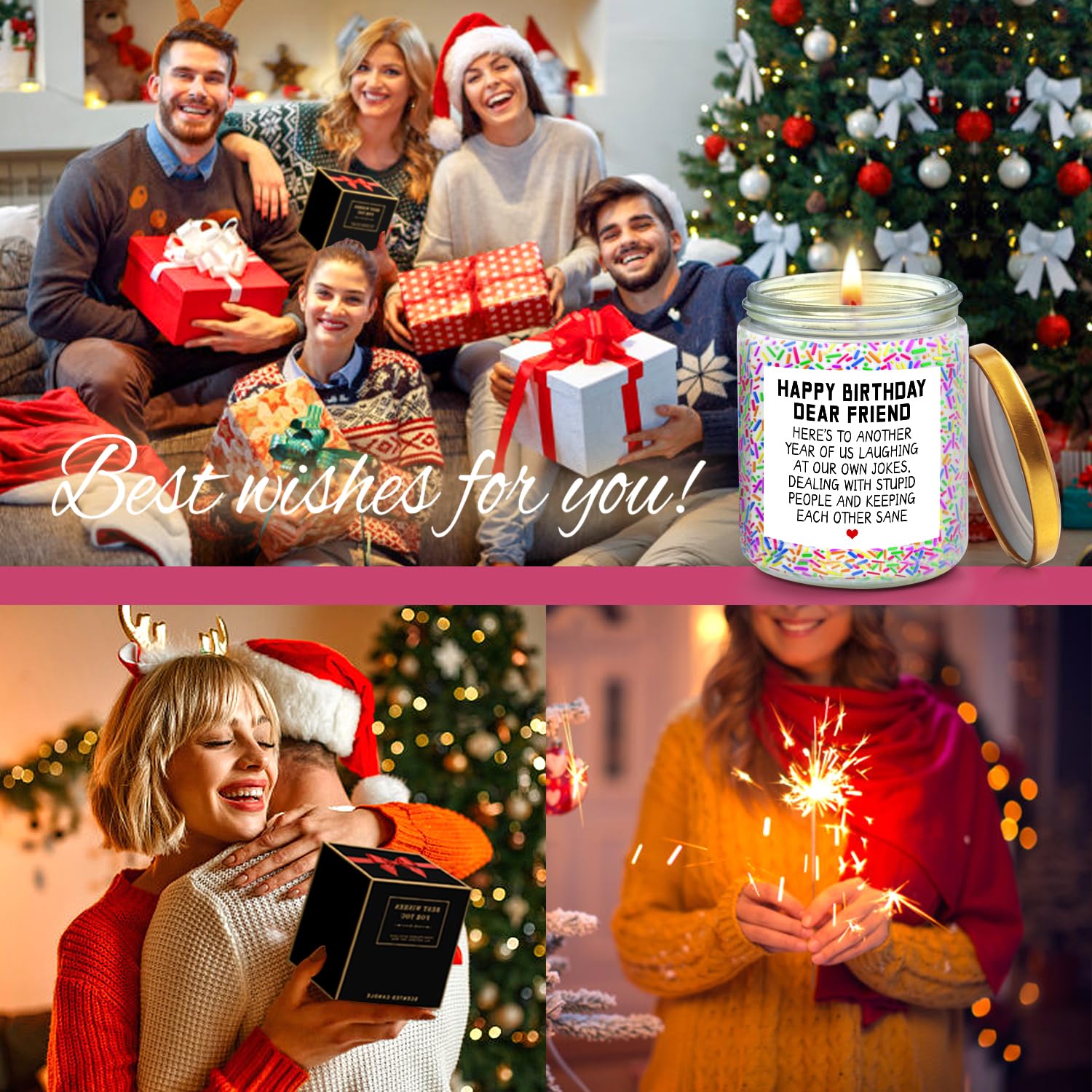 Funny Birthday Gifts for Women - Best Friend Gifts, BFF Gifts, Sister & Coworker Presents - Scented Christmas Candles for Her - Perfect for Birthdays, Friendship Day & Holiday Celebrations