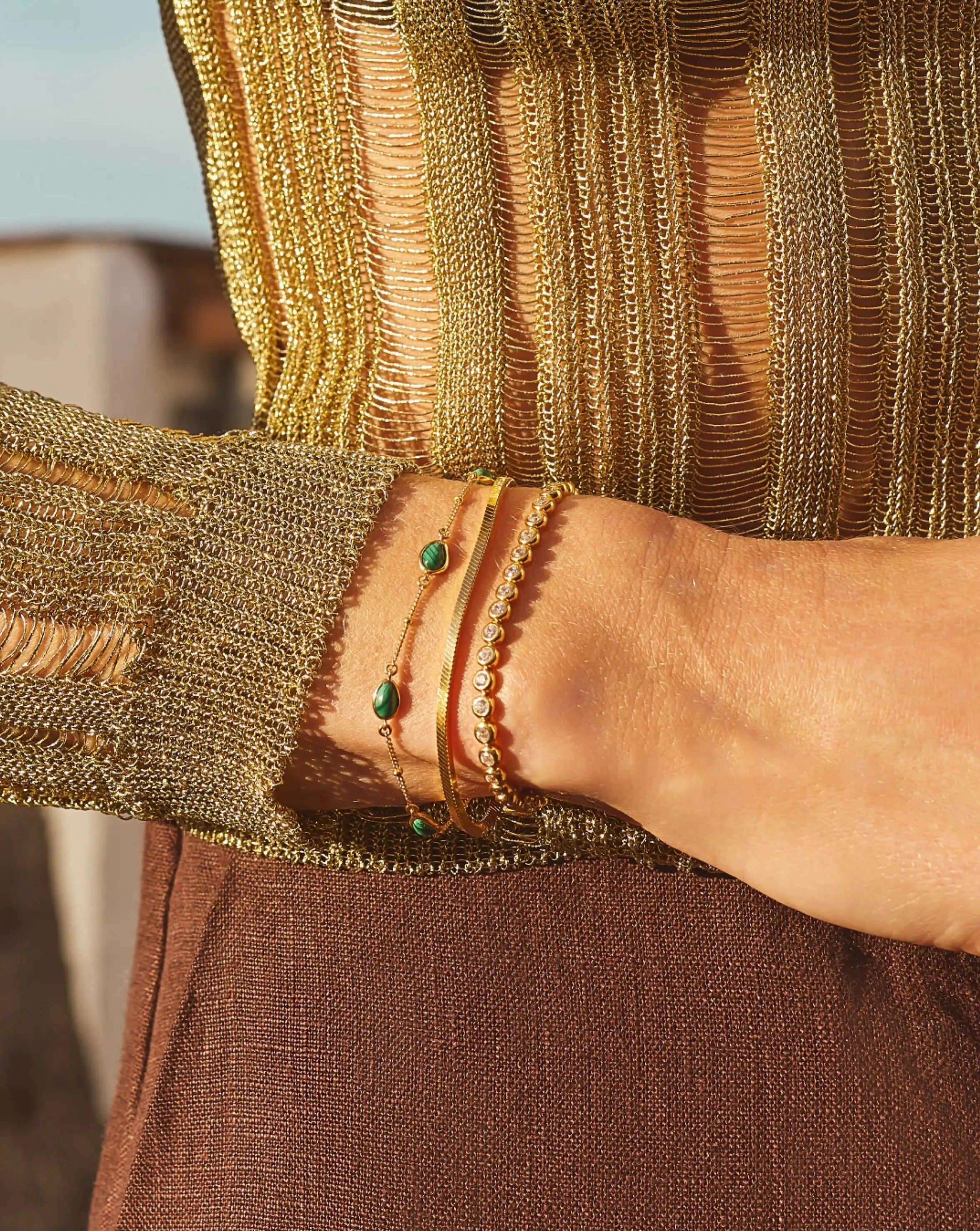Magma Gemstone Charm Bracelet - 18k Recycled Gold Vermeil on Recycled Sterling Silver | Handmade Dainty Jewelry for Women | Perfect for Everyday Wear, Gifts & Special Occasions