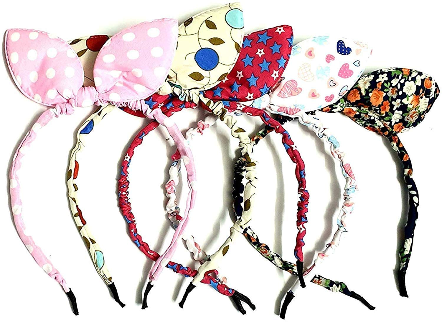 Panaakhi Baby Girls Rabbit Ears Headband - 3 Pack Multicolor Hair Bows for Newborn Toddler Infants - Perfect for Photoshoots, Birthday Parties & Dress-Up Play