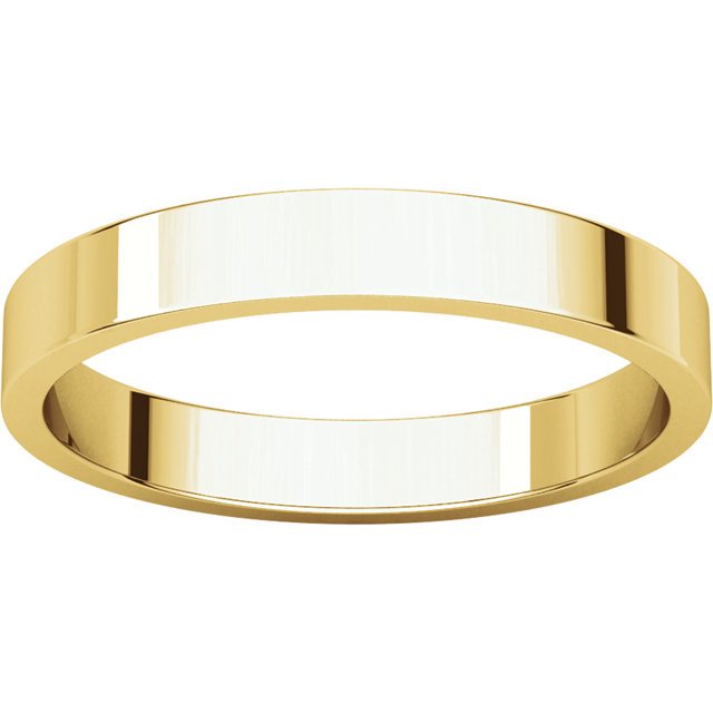 14K Gold 3mm Flat Wedding Band for Women - Elegant & Timeless Bridal Ring for Engagement, Anniversary & Everyday Wear