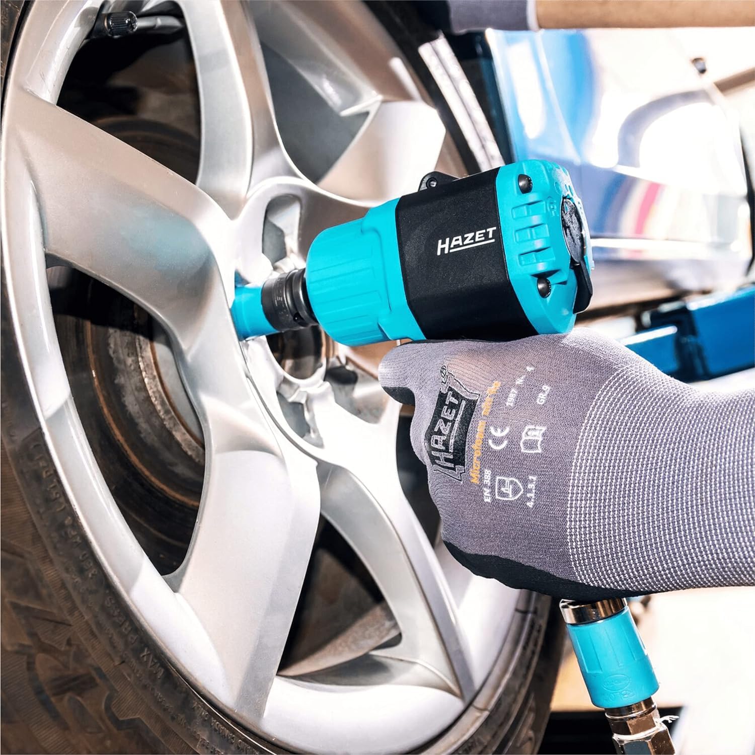 HAZET 9012TT High-Performance 1/2 Inch Impact Wrench - 1622 ft-lbs Max Torque, 2200 Nm, Compact & Lightweight Twin-Turbo Design for Automotive Repair, Tire Changes & Heavy-Duty Mechanical Work