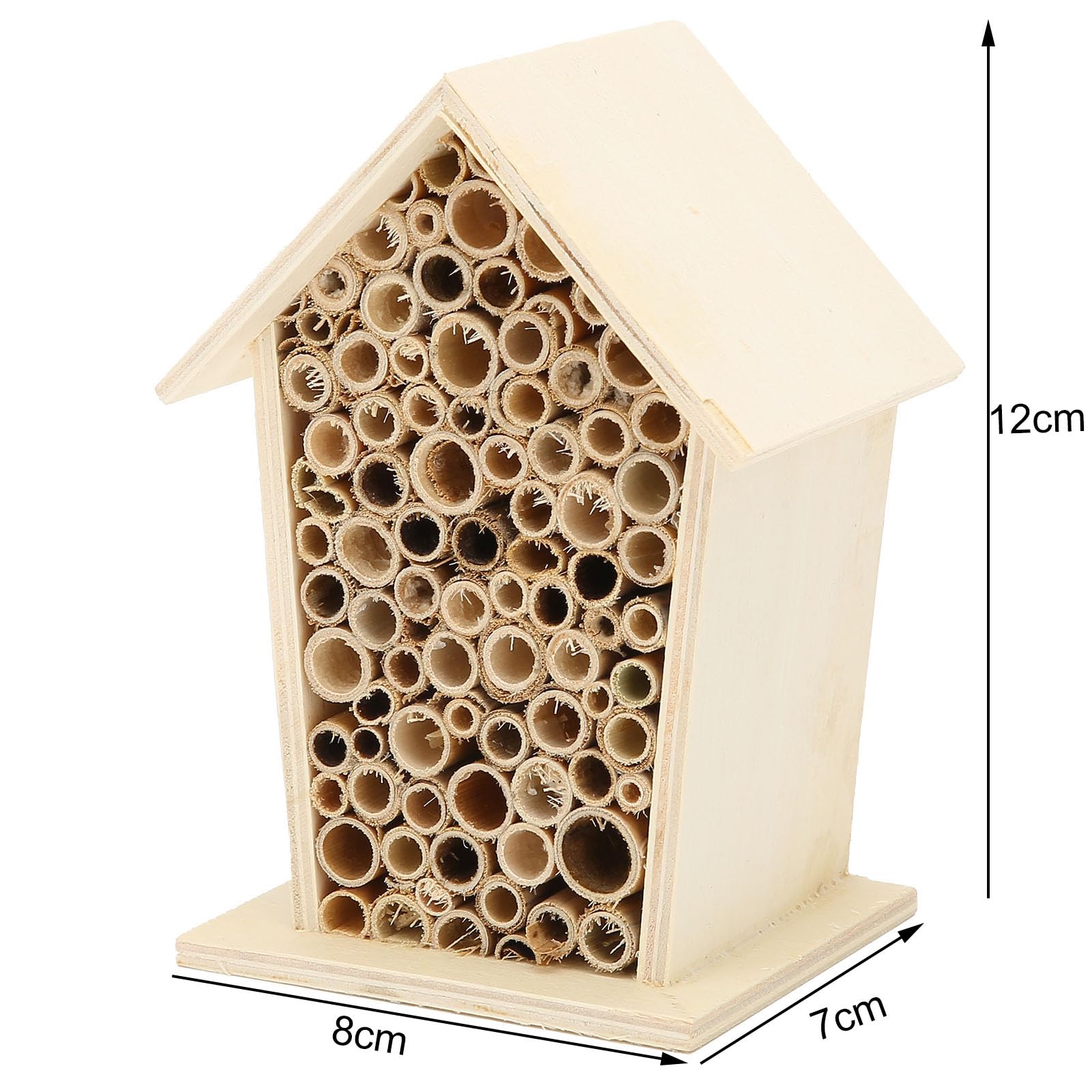2 Pack Wooden Insect House for Bees & Butterflies - 5 Inch Natural Pollinator Hotel, Safe Bee Hive & Ladybug Shelter - Garden Decor for Outdoor, Backyard, Balcony & Wildlife Habitat