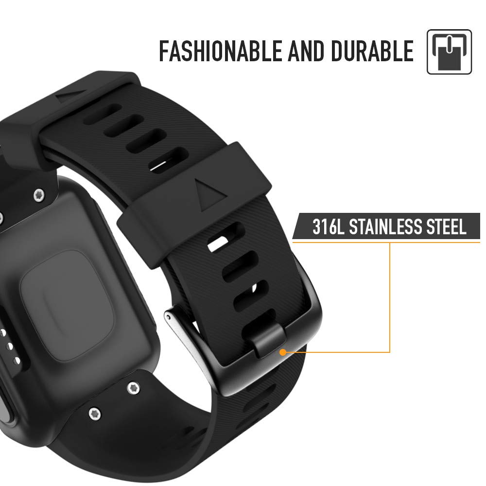 Soft Silicone Replacement Watch Band for Garmin Forerunner 35 - Durable Comfortable Strap Compatible with Forerunner 35 Smartwatch - Perfect for Running, Workouts & Daily Wear