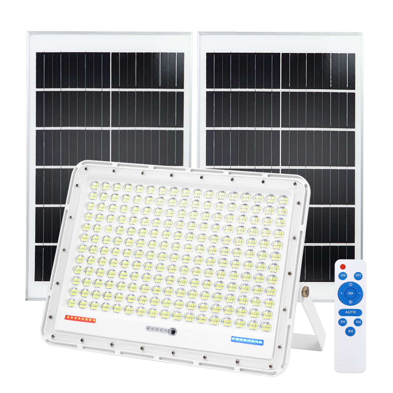 500W Solar LED Flood Lights Outdoor - 30000 Lumens Waterproof Security Street Lights with Remote Control | Dusk to Dawn Motion Sensor | Ideal for Parking Lots, Stadiums, Yards, Swimming Pools, Pathways & Flag Poles | Perfect for Home Security, Landscape Lighting & Commercial Areas