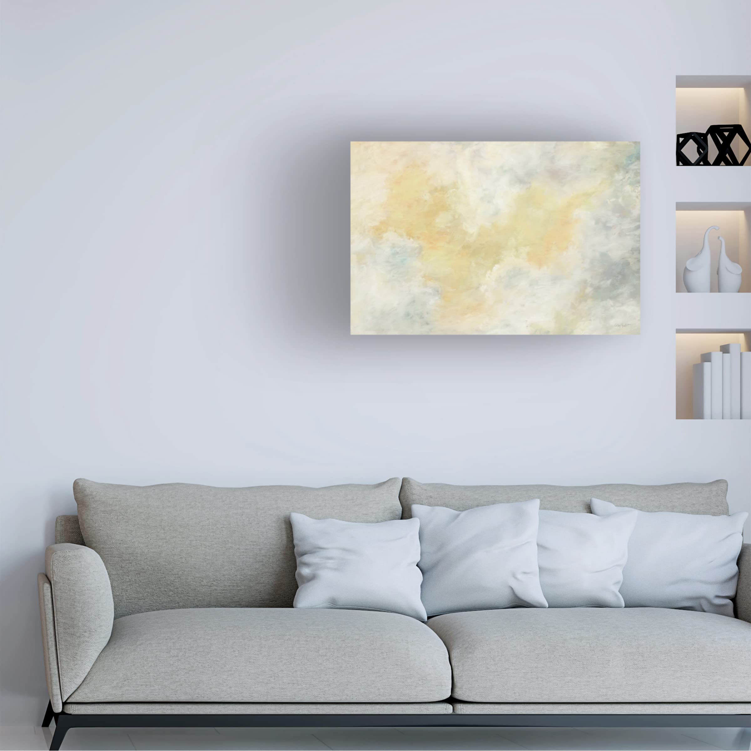 Lisa Audit 'Golden Sky 01' Canvas Wall Art Print - Modern Abstract Landscape Painting for Living Room, Bedroom & Office Decor