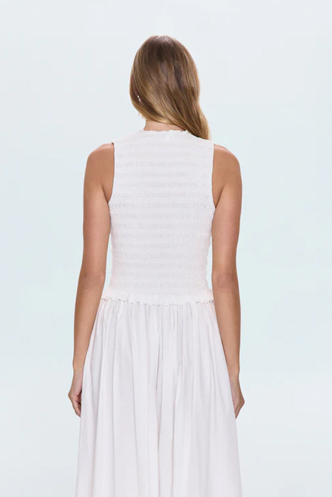 Phoebe Smocked Tank Top for Women | Elegant White Blouse | Summer Casual Wear, Beach Outfits & Date Night Dresses