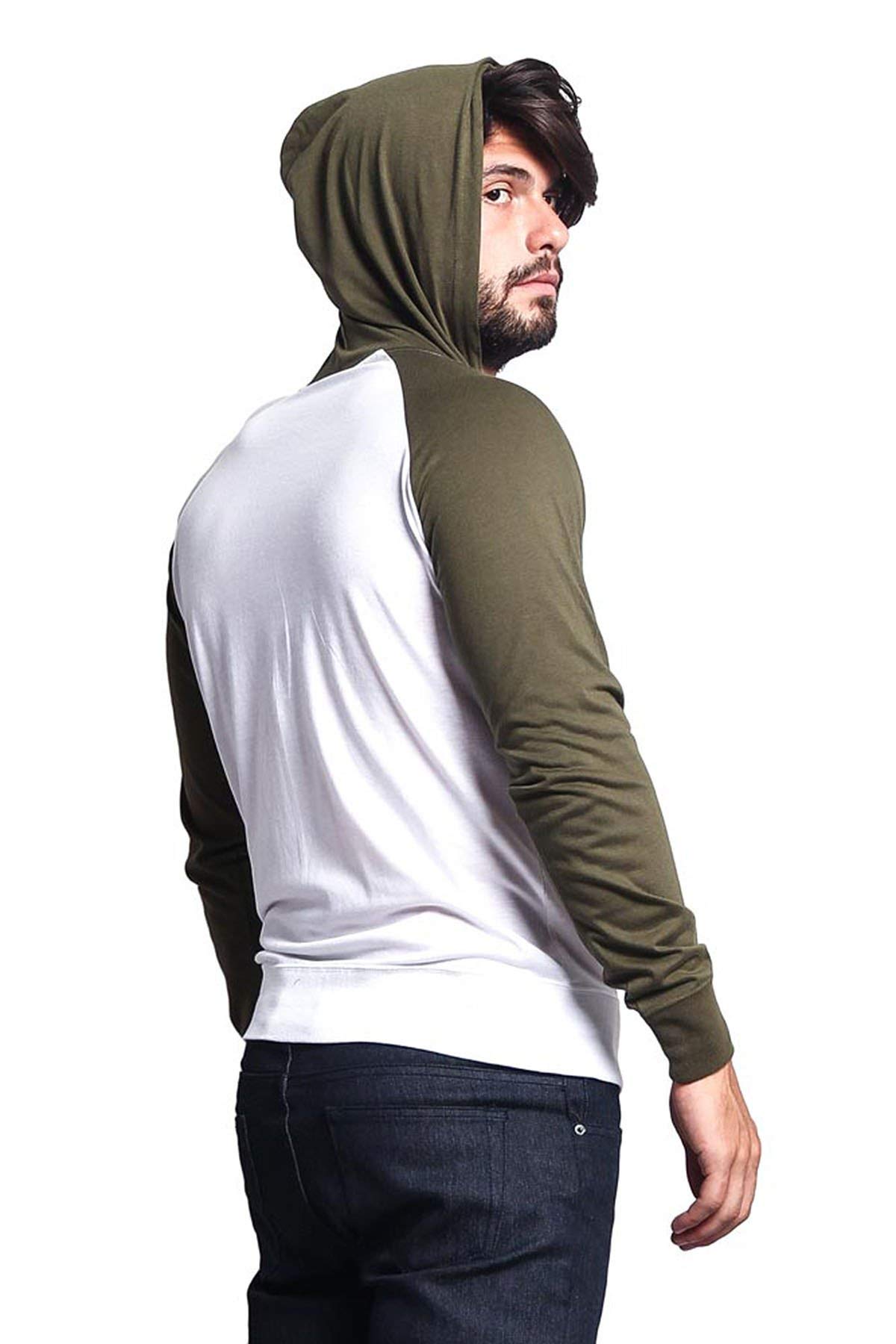 Victorious Men's Lightweight Zip-Up Hoodie Sweatshirt - Comfortable Raglan Sleeve Pullover for Casual Wear, Gym & Outdoor Activities