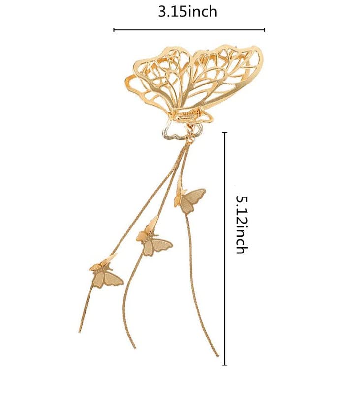 UltraStylist 1 Butterfly Claw Clips - Metal Hair Clips for Women & Girls - Hair Accessories for Thin & Thick Hair - Perfect for School, Work, Parties & Everyday Styling