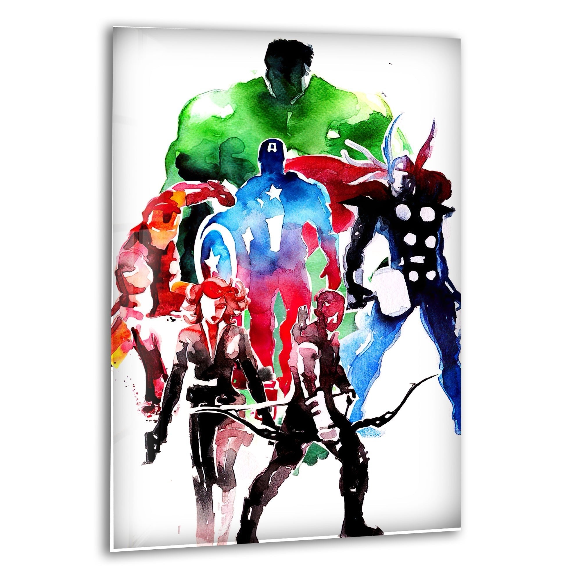 Marvel Avengers Superheroes Oil Painting Glass Wall Art - Premium Home Decor for Living Room, Bedroom & Office