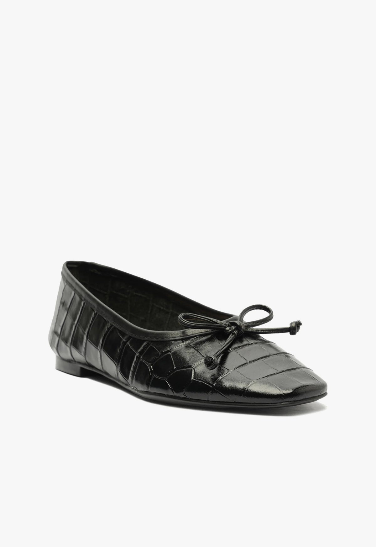 Arissa Women's Black Leather Ballet Flats - Comfortable Slip-On Shoes for Work, Travel & Casual Wear