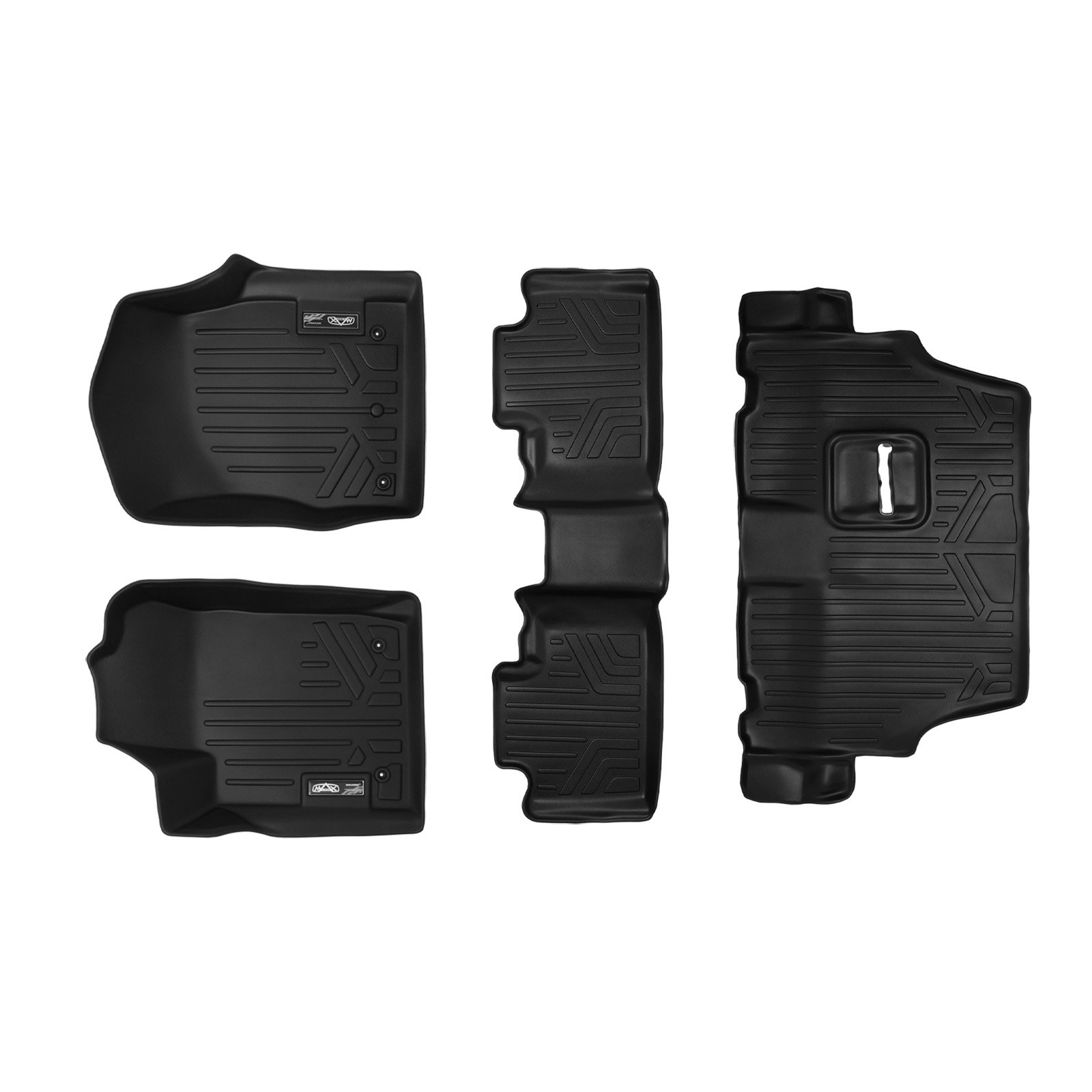 Premium SMARTLINER All-Weather Floor Mats 3-Row Set for 2013-2016 Dodge Durango - Black Custom Fit Car Mats with Front Dual Hooks & 2nd Row Bench Seat Protection - Perfect for Off-Roading, Family Trips and Daily Commute