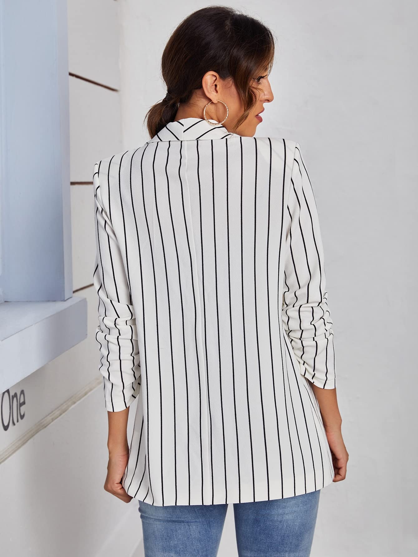 WDIRARA Women's Fashion Graphic Print Blazer - Stylish Button Open Front Long Sleeve Jacket in Multicolor | Perfect for Office Wear, Business Casual, and Evening Outfits