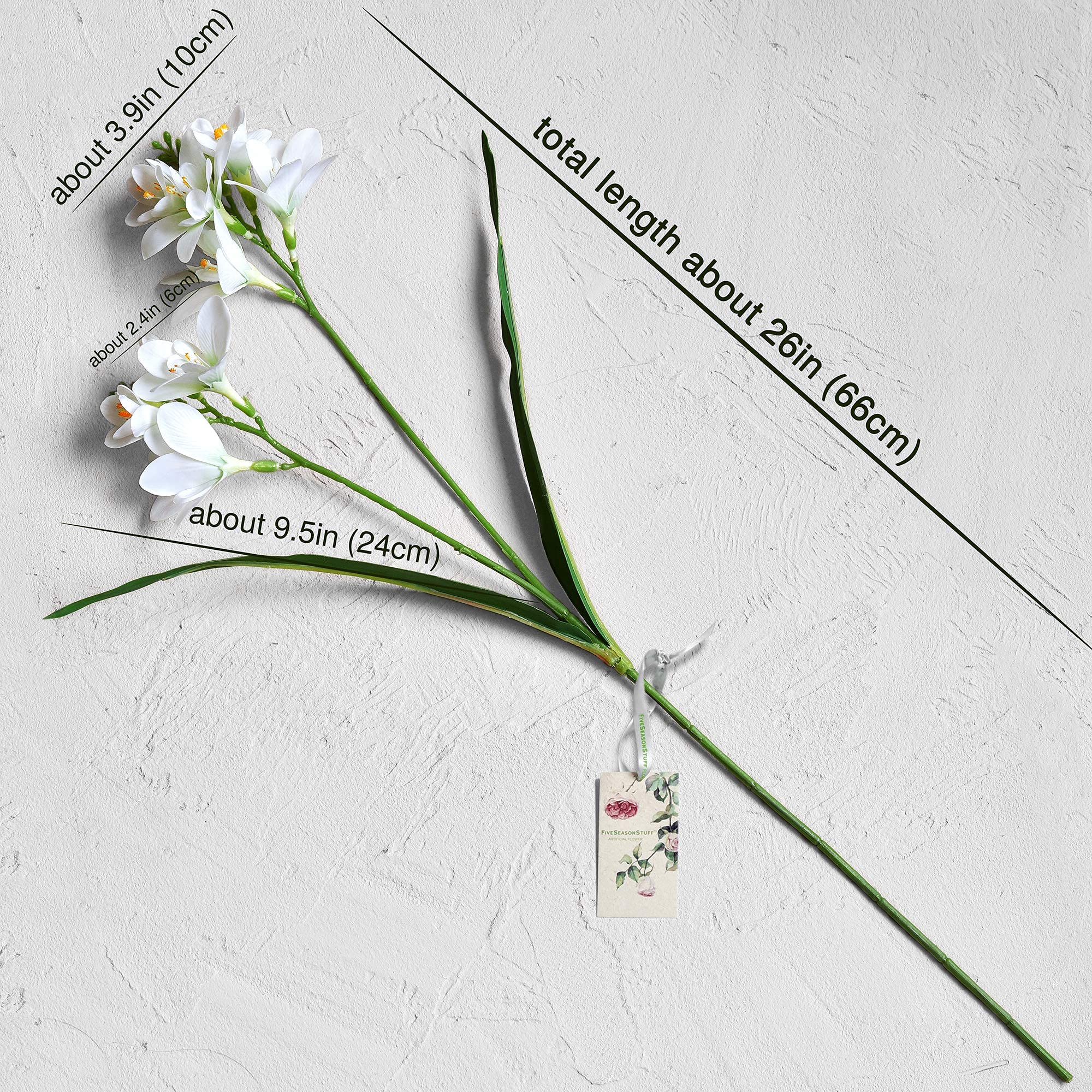 FiveSeasonStuff Real Touch Tall Freesias Artificial Flowers (6 Stems) - Lifelike Wedding Bouquet & Home Decor - Cheerful White - Perfect for Bridal Arrangements, Centerpieces, and Living Room Decorations
