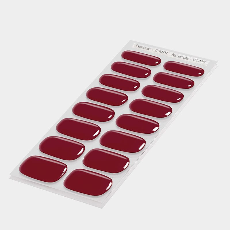 16-Piece Red Semi-Cured Gel Nail Wraps Kit - C0070 for Long-Lasting Manicures | Perfect for Parties, Weddings & Special Occasions