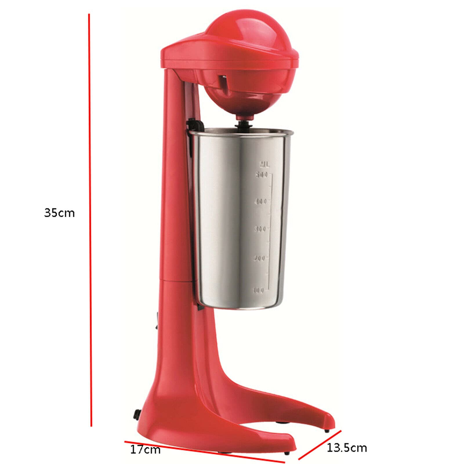 OUKANING 110V Electric Milkshake Maker - 500ML Stainless Steel & Plastic Blender for Smoothies, Coffee, Baking - 100W Milk Frother & Drink Mixer - Perfect for Kitchen, Cafe & Home Use